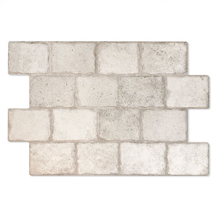 Klinker Esla Brostensbelagte Hvid Mat-Relief 44x66 cm-1